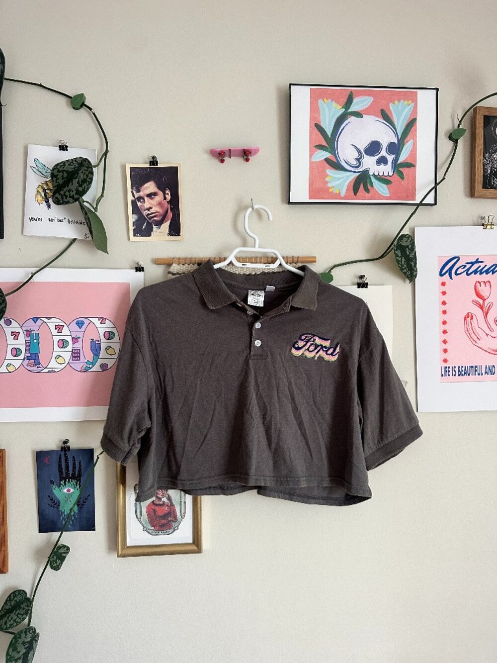 vintage look Ford cropped polo